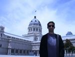 Travis on the other side of the Royal Exhibition Building
